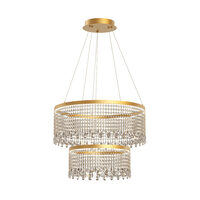 Lustra Vanesia aurie cu cristale, dimmabila in 3 pasi, LED 60W/7200lm, 3000K/4000K/6000K, CRI90, IVA PR S+M 11, Incanti