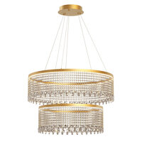 Lustra Vanesia aurie cu cristale, dimmabila in 3 pasi, LED 72W/8600lm, 3000K/4000K/6000K, CRI90, IVA PR M+L 11, Incanti