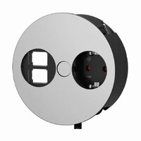 Priza simpla Schuko + 2 porturi USB, incastrabila, crom mat, Twist 931.001, Bachmann