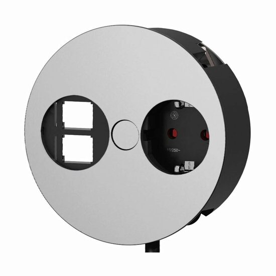 Priza simpla Schuko + 2 porturi USB, incastrabila, crom mat, Twist 931.001, Bachmann