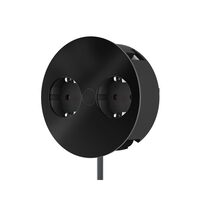 Priza dubla, incastrabila, negru mat, Twist 931.150, Bachmann
