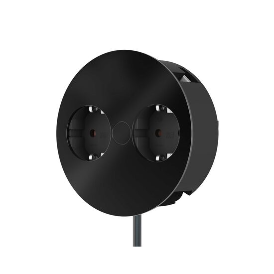 Priza dubla, incastrabila, negru mat, Twist 931.150, Bachmann
