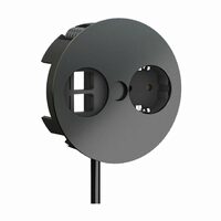 Priza simpla + 2 porturi USB, incastrabila, negru mat, Twist 931.133, Bachmann