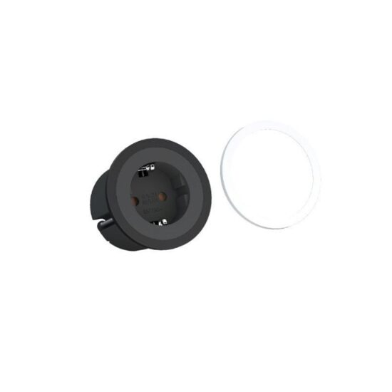 Priza simpla Schuko, incastrabila, alba, inel decorativ, Pix 926.001, Bachmann