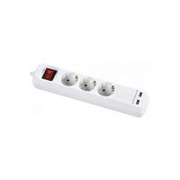 Prelungitor cu 3 prize + 2 porturi USB si comutator, cablu 3 metri, Selly 387.203, Bachmann
