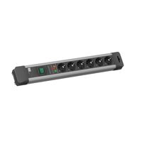 Prelungitor cu 6 prize Schuko si comutator, cablu 2 metri, protectie supratensiune, Connectus 330.104R, Bachmann