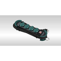 Prelungitor cu 4 prize si comutator, cablu 4 metri, pentru exterior, Hook 500.200, Bachmann