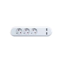 Prelungitor cu 3 prize + 2 porturi USB, cablu 1.5 metri, Smart 381.801, Bachmann