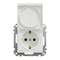 Priza simpla alba 16A 2P+E obturatoare+capac fara surub Sedna Design, Schneider Electric SDD111024