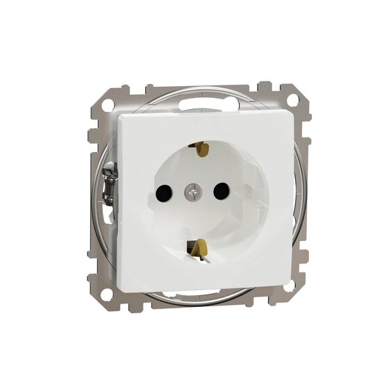 Priza simpla alba 16A 2P+E obturatoare fara surub Sedna Design, Schneider Electric SDD111022