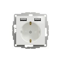 Priza simpla alba 16A 2P+E+2 USB 2.4A obturatoare Sedna Design, Schneider Electric SDD111052