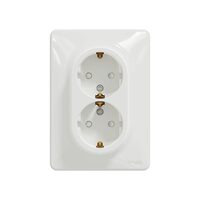 Priza dubla alba 16A 2P+E obturatoare Sedna Design, Schneider Electric SDD311221