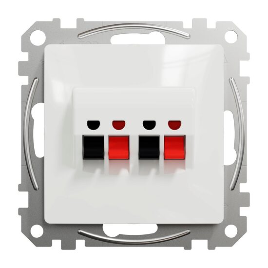 Priza dubla alba pentru difuzoare Sedna Design, Schneider Electric SDD111411