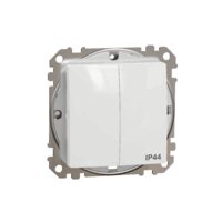 Intrerupator dublu alb 10AX IP44 Sedna Design, Schneider Electric SDD211105
