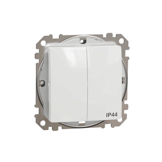 Intrerupator dublu alb 10AX IP44 Sedna Design, Schneider Electric SDD211105