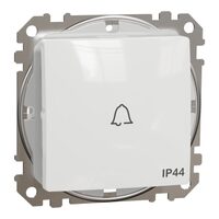 Intrerupator revenire alb 10A IP44 simbol sonerie Sedna Design, Schneider Electric SDD211131