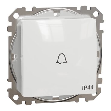 Intrerupator revenire alb 10A IP44 simbol sonerie Sedna Design, Schneider Electric SDD211131