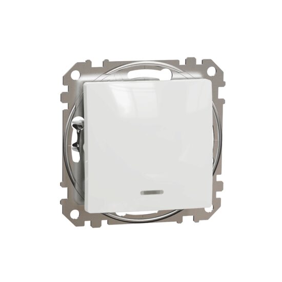 Intrerupator bipolar alb indicator luminos rosu 10AX Sedna Design, Schneider Electric SDD111102N