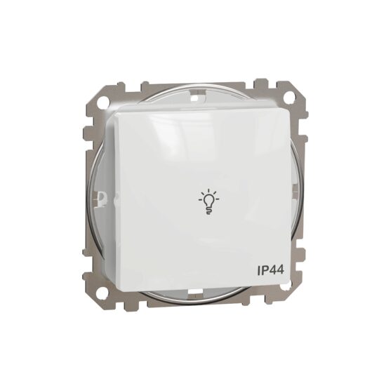 Intrerupator revenire alb indicator luminos albastru 10A IP44 Sedna Design, Schneider Electric SDD211132