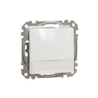 Intrerupator revenire alb indicator luminos albastru suport eticheta 12V 10A Sedna Design, Schneider Electric SDD111143L