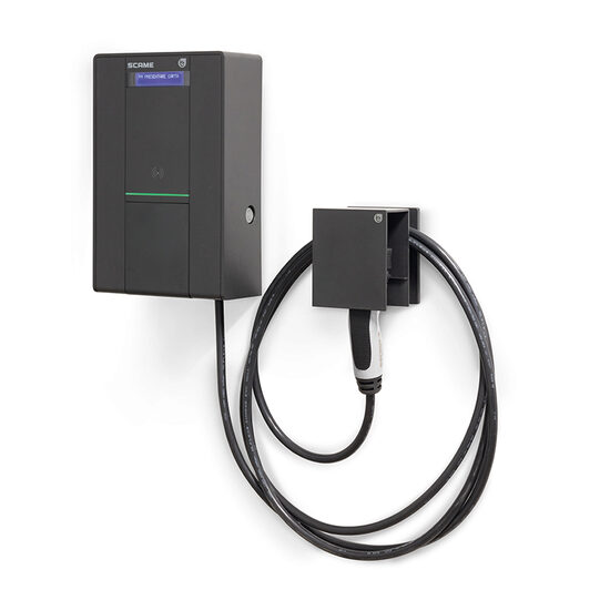 Statie de incarcare electrica EV, curent alternativ, cablu si conector TIP 2, RFID, display, detector scurgeri, contor energie, 22 kW, WALLBOX BE 205.W36-U, Scame