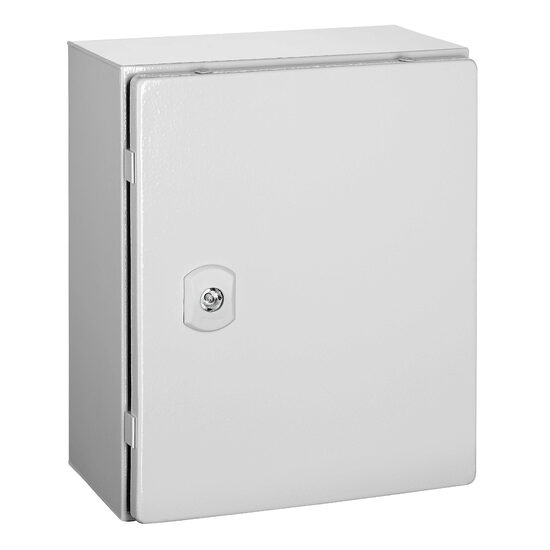 Cutie metalica 300x250x150 mm, cu contrapanou, incuietoare standard, WSA3025150 Schrack