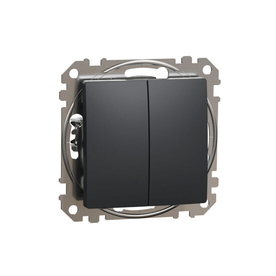 Intrerupator dublu antracit 10AX Sedna Design, SDD114105 Schneider Electric