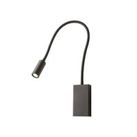 Aplica moderna Wallie neagra brat flexibil USB LED 3W/238lm/3000K, 01-2755 Redo