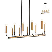 Lustra Konig neagra cu elemente finisate alama, 10xE14/28W, IKN C10 06 12, Incanti