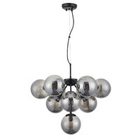 Lustra moderna neagra abajururi sticla fumurie 10xE14/28W, Agape 01-2941 Smarter