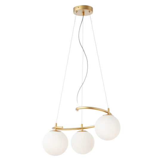 Lustra moderna aurie abajururi sticla opal 3xE14/28W, Volley 01-2715 Smarter