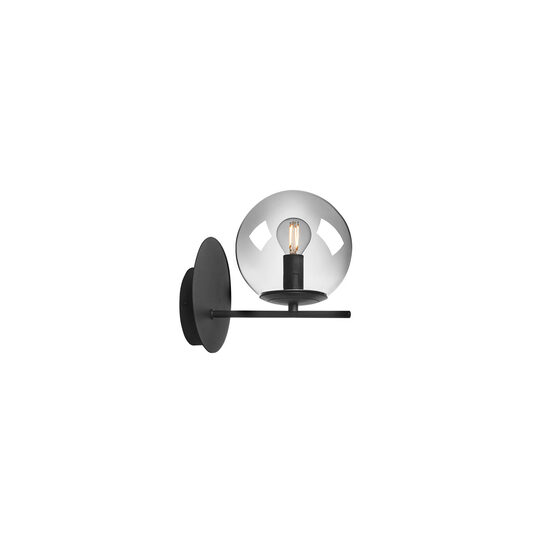 Aplica moderna negru mat abajururi sticla fumurie E14/28W, Boldy 01-3069 Smarter