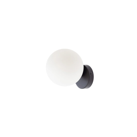 Aplica moderna neagra abajur sticla opal E14/28W, Volley 01-2714 Smarter