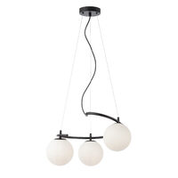Lustra moderna neagra abajururi sticla opal 3xE14/28W, Volley 01-2716 Smarter
