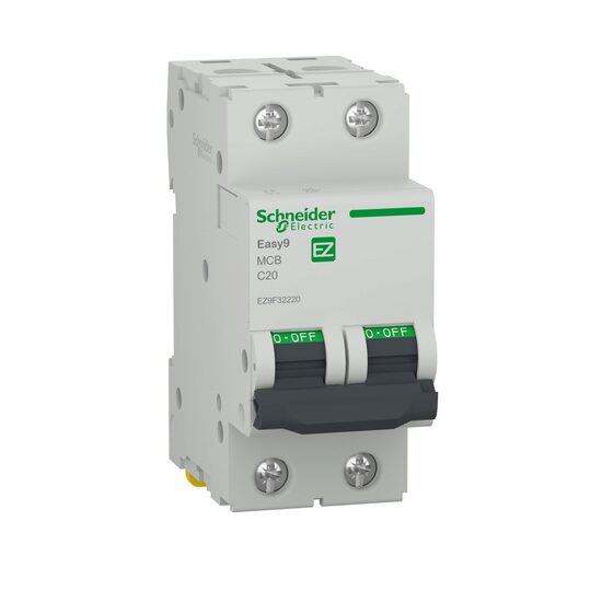 Siguranta automata 2P, 20A, curba C, 4.5kA, Schneider Electric Easy9 EZ9F32220