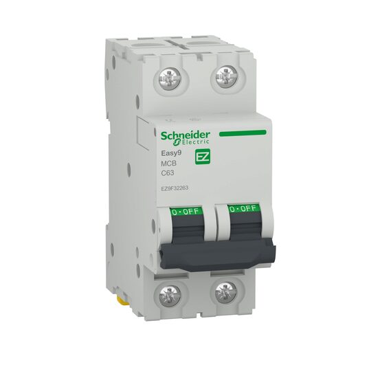 Siguranta automata 2P, 63A, curba C, 4.5kA, Schneider Electric Easy9 EZ9F32263