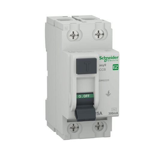 Siguranta diferentiala | Protectie diferentiala 2P, tip AC, 25A, 300mA, curba C, Schneider Electric Easy9 EZ9R62225