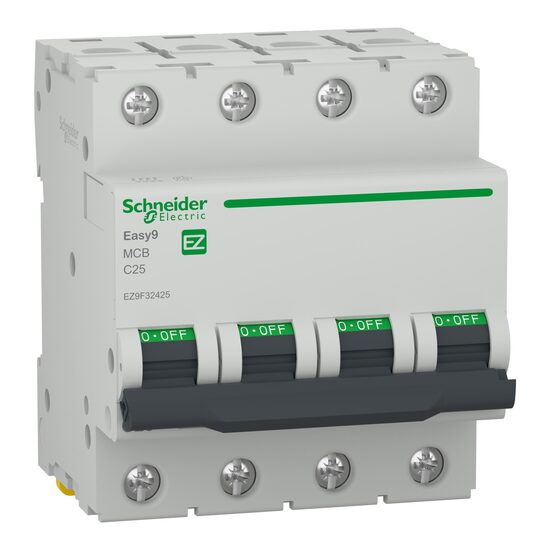 Siguranta automata 4P, 25A, curba C, 4.5kA, Schneider Electric Easy9 EZ9F32425