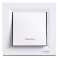 Intrerupator cap scara, alb, lampa de localizare, 10A, Asfora Schneider Electric, EPH1500121