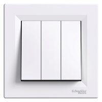 Intrerupator triplu, alb, 10AX, Asfora Schneider Electric, EPH2100121