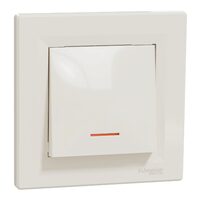 Intrerupator simplu, crem, lampa de localizare, 10A, Asfora Schneider Electric, EPH1400123