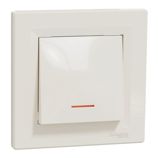 Intrerupator simplu, crem, lampa de localizare, 10A, Asfora Schneider Electric, EPH1400123