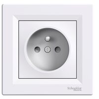 Priza simpla, alba, obturatoare, 16A, 2P+E, Asfora Schneider Electric, EPH2800221