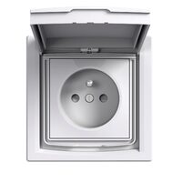 Priza alba, obturatoare si capac, 16A, 2P+E, IP44, Asfora Schneider Electric, EPH2800321