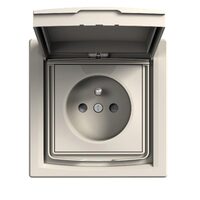 Priza crem, obturatoare si capac, 16A, 2P+E, IP44, Asfora Schneider Electric, EPH2800323