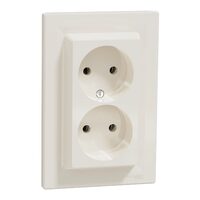 Priza dubla, crem, 16A, 2P, Asfora Schneider Electric, EPH9700123