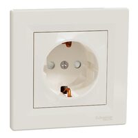 Priza simpla, crem, obturatoare, 16A, 2P+E, Asfora Schneider Electric, EPH2900223