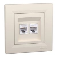 Priza date 2xRJ45, cat.6 UTP, crem, Asfora Schneider Electric, EPH4800123