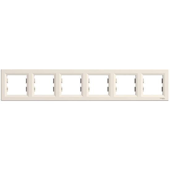 Rama cu 6 posturi, crem, Asfora Schneider Electric, EPH5800623