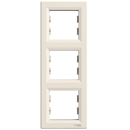 Rama tripla verticala, crem, Asfora Schneider Electric, EPH5810323